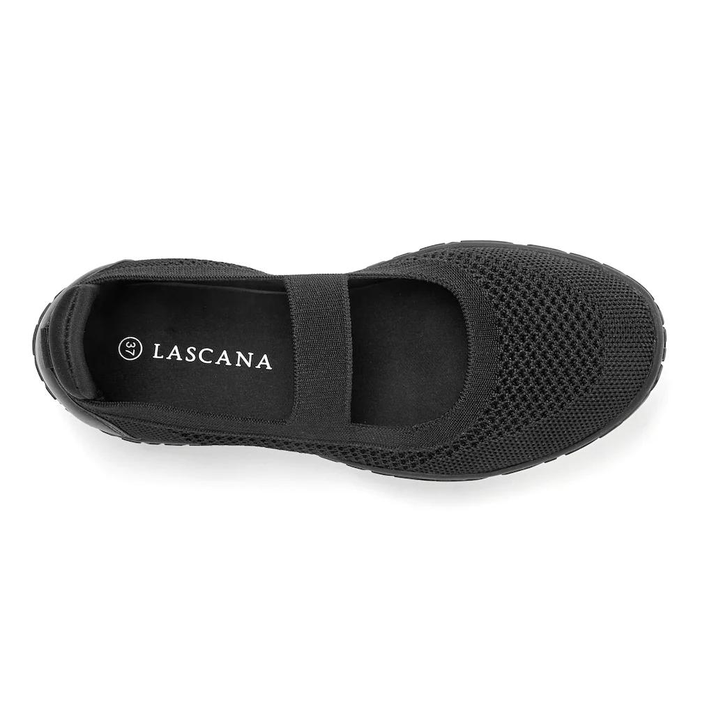 LASCANA Sneaker Ballerinas »Riemchenballerina Slip-On-Sneaker« Freizeitschuh Slipper Halbschuh superleicht flexible Sohle VEGAN bestellen Vatertagsangebot