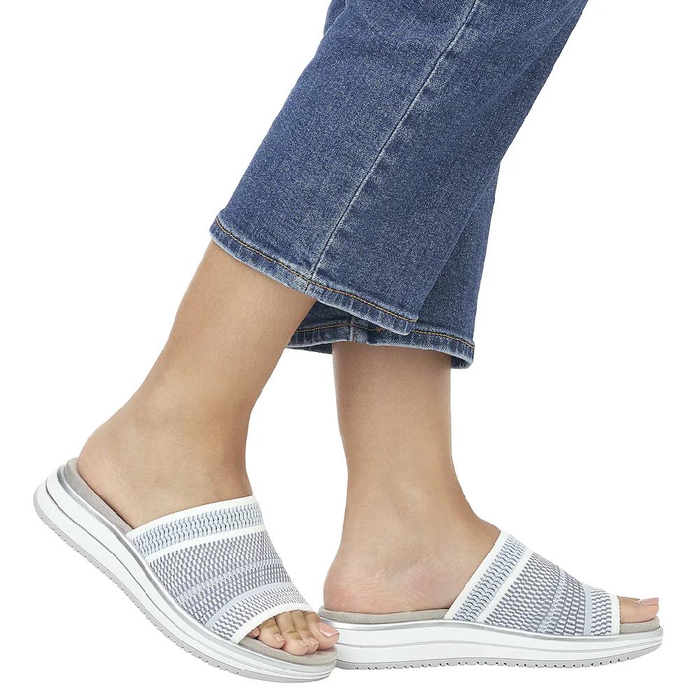 Remonte Pantolette Keilabsatz Sommerschuh Schlappen mit praktischem Gummizug ▷ für Letzte 3 Tage