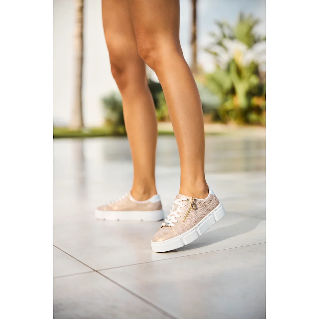 Rieker Plateausneaker Freizeitschuh Halbschuh Schnürschuh mit Reißverschluss kaufen Letzter Tag