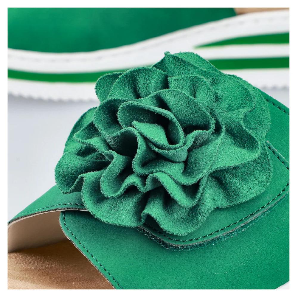 Rieker Pantolette Sommerschuh Poolslide Strandschuh Keilabsatz mit Klettverschluss Online