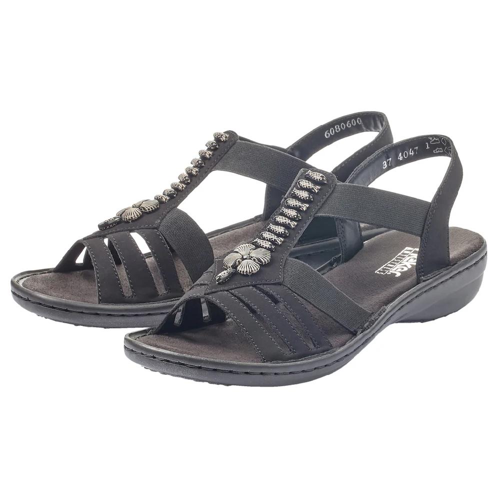 Rieker Riemchensandale Sommerschuh Sandalette Keilabsatz mit schöner Verzierung online kaufen Günstig kaufen