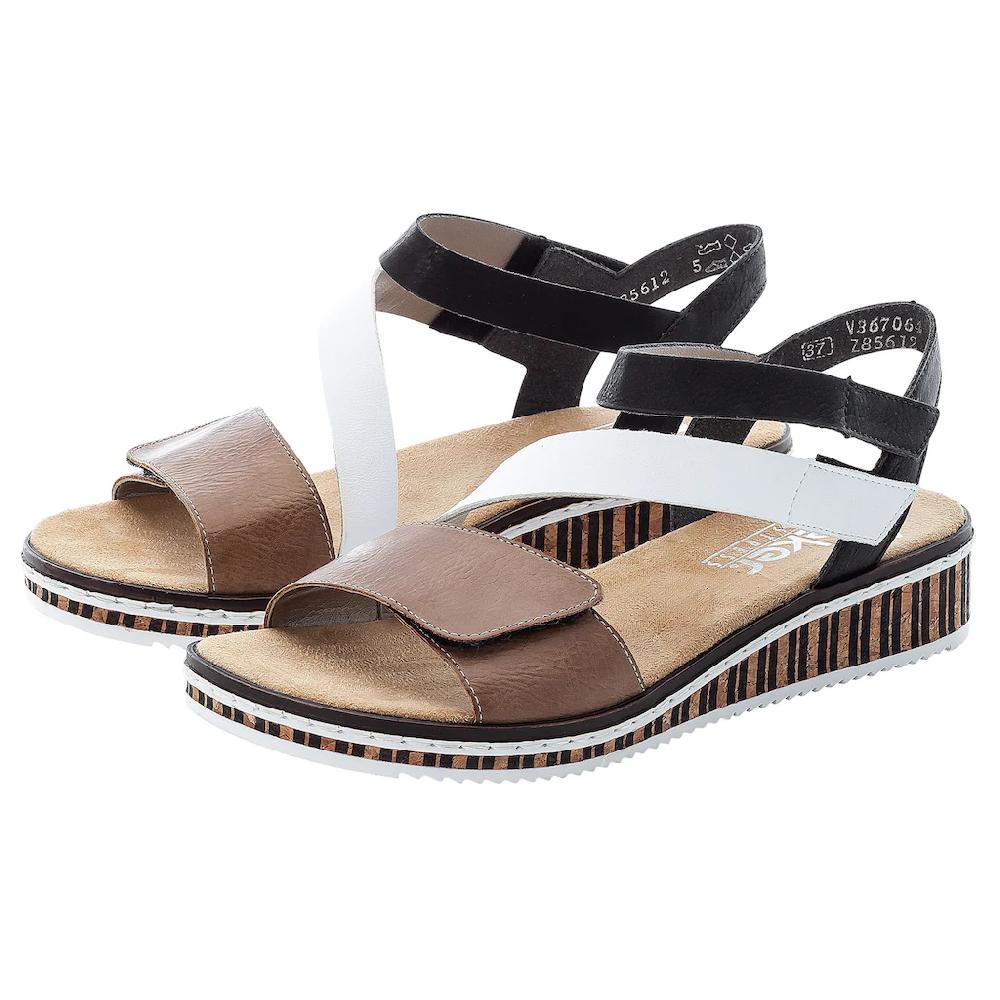 Rieker Riemchensandale Sommerschuh Sandalette Keilabsatz im modernen Look online bestellen Preisnachlass
