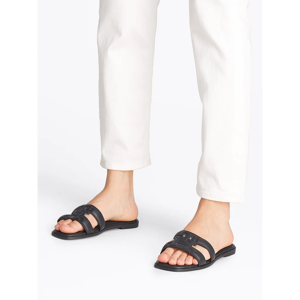 Tommy Hilfiger Pantolette »TH LOGO STRAP MULE« Bequemschuh Sommerschuh Flats mit TH-Logo Bestseller