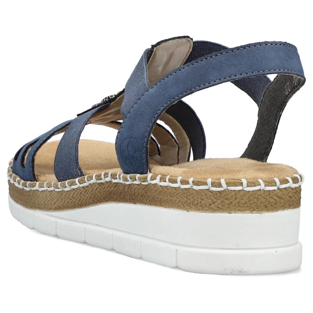 Rieker Riemchensandale Sommerschuh Sandalette Keilabsatz mit modischen Schmuckelementen ▷ für Discount Store für neue Produkte