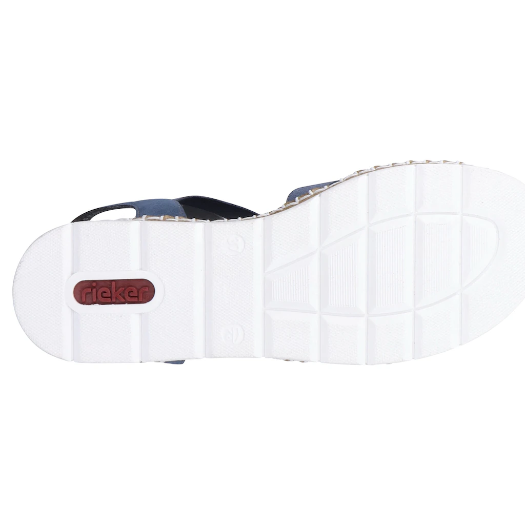 Rieker Riemchensandale Sommerschuh Sandalette Keilabsatz mit modischen Schmuckelementen ▷ für Discount Store für neue Produkte