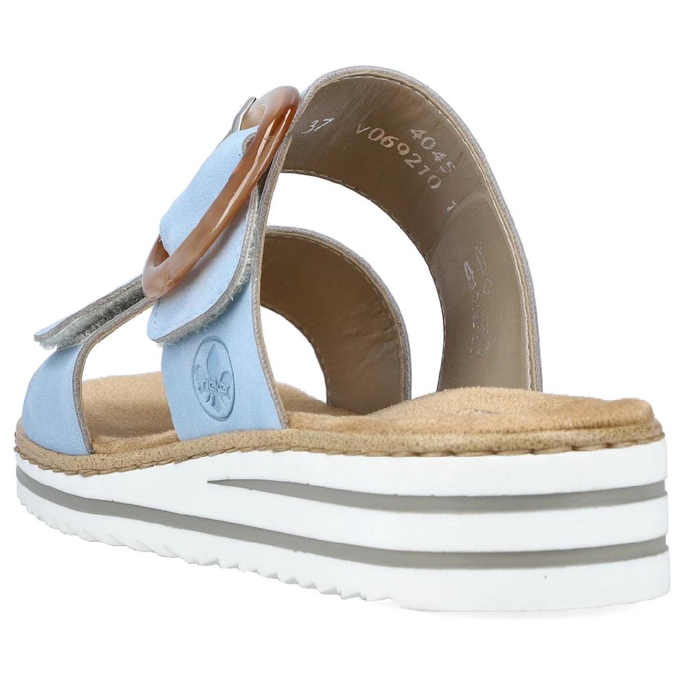 Rieker Pantolette Keilabsatz Sommerschuh Schlappen mit softer Innensohle bestellen Auslauf