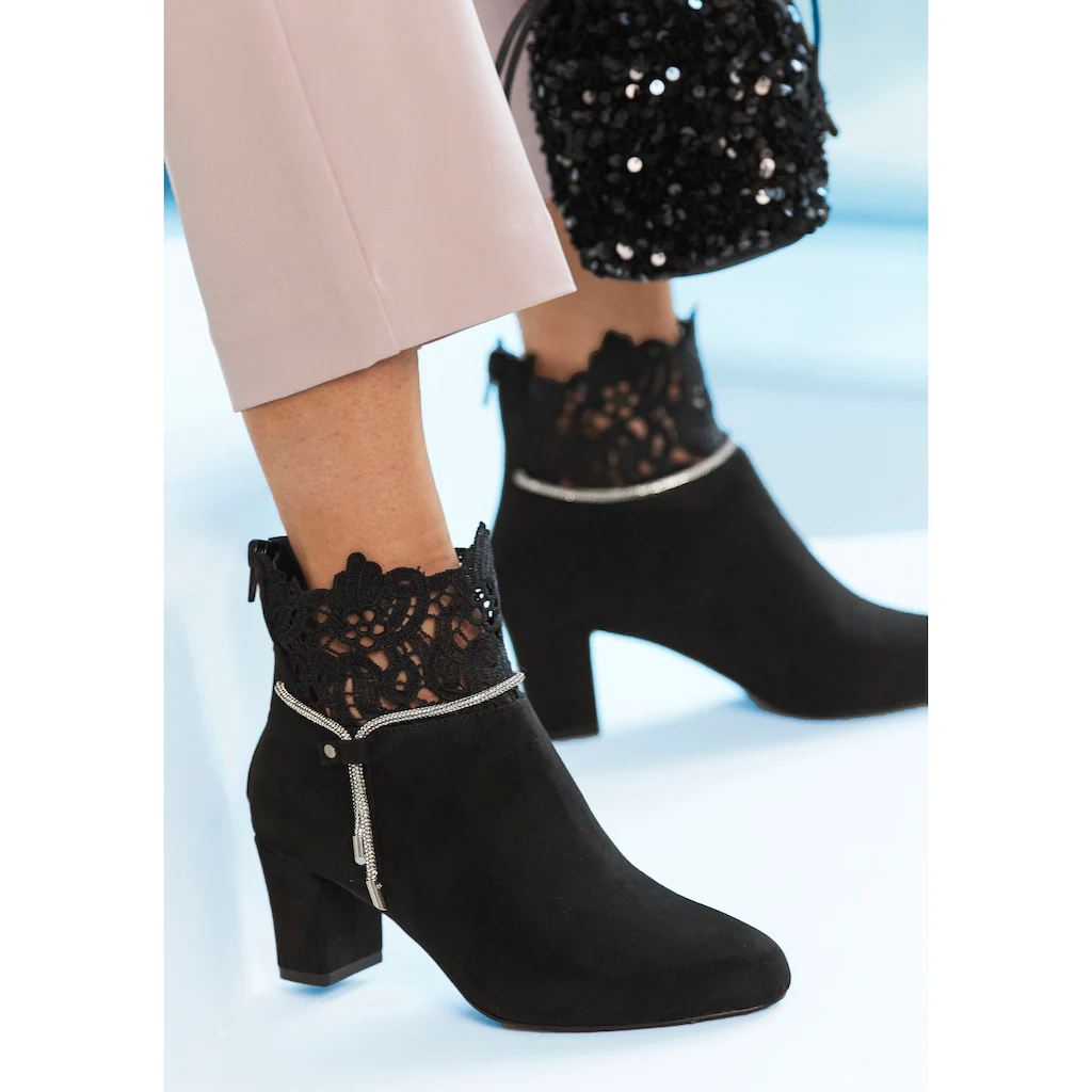 LASCANA Stiefelette mit elegantem Spitzenbesatz Stiefel Boots kaufen Verkauf