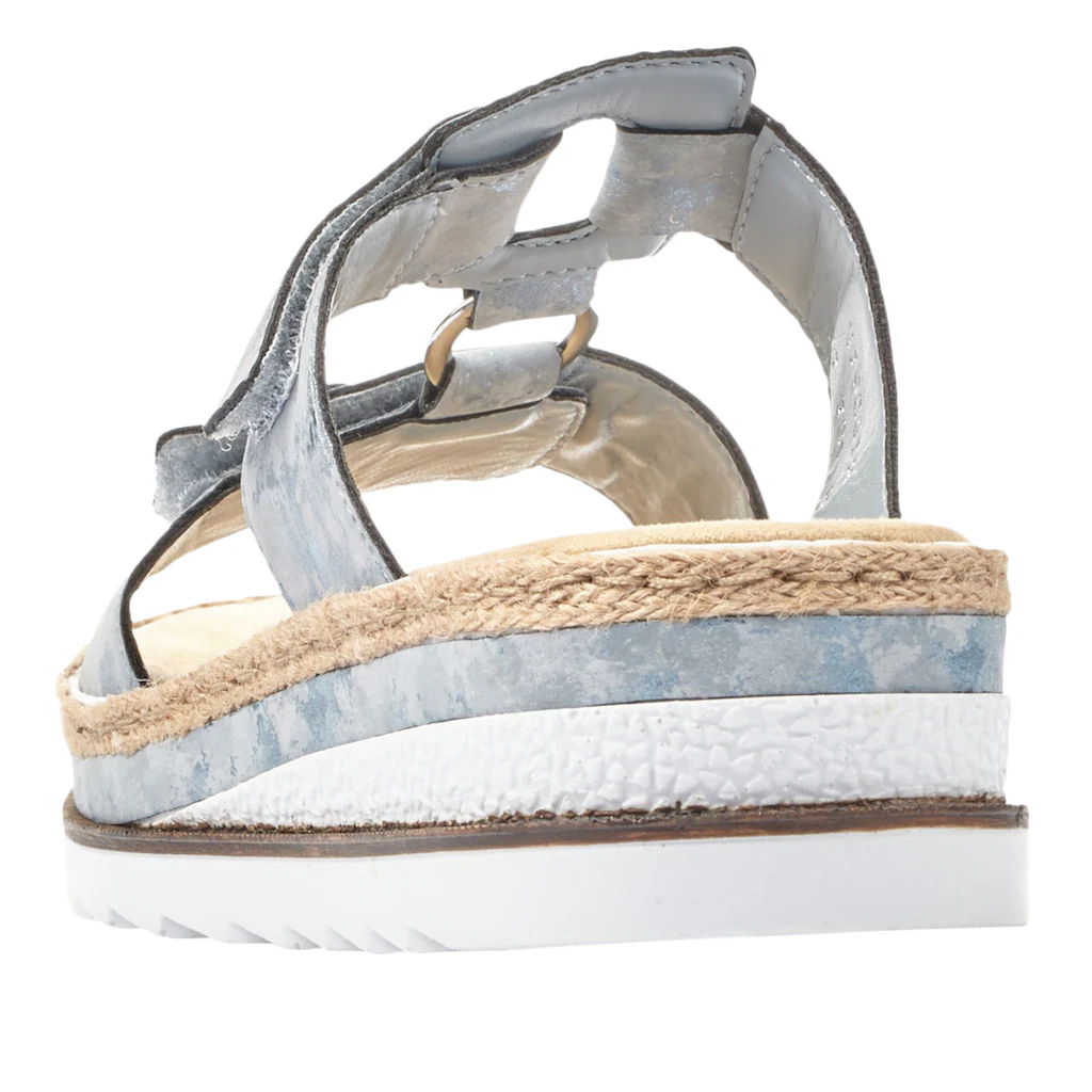 Rieker Pantolette Plateau Sommerschuh Schlappen mit Strass-Stein-Verzierung online bestellen Rabatt