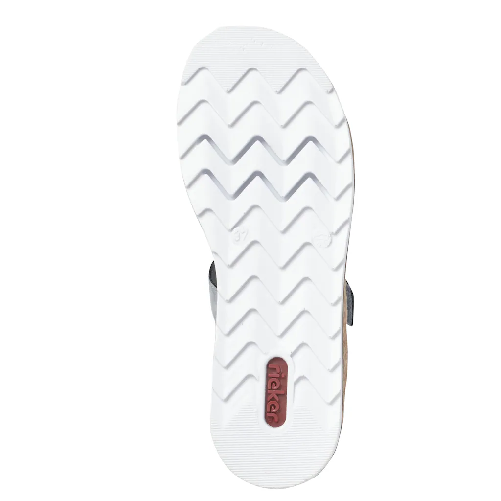 Rieker Pantolette Plateau Sommerschuh Schlappen mit Strass-Stein-Verzierung online bestellen Rabatt