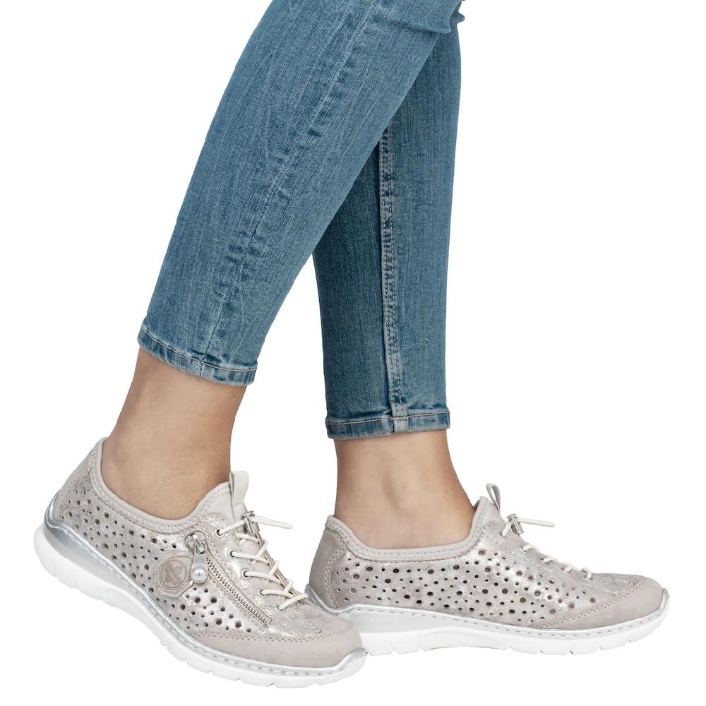 Rieker Slip-On Sneaker Schlupfschuh Freizeitschuh Halbschuh mit Schnellverschluss Valentinstagsangebot