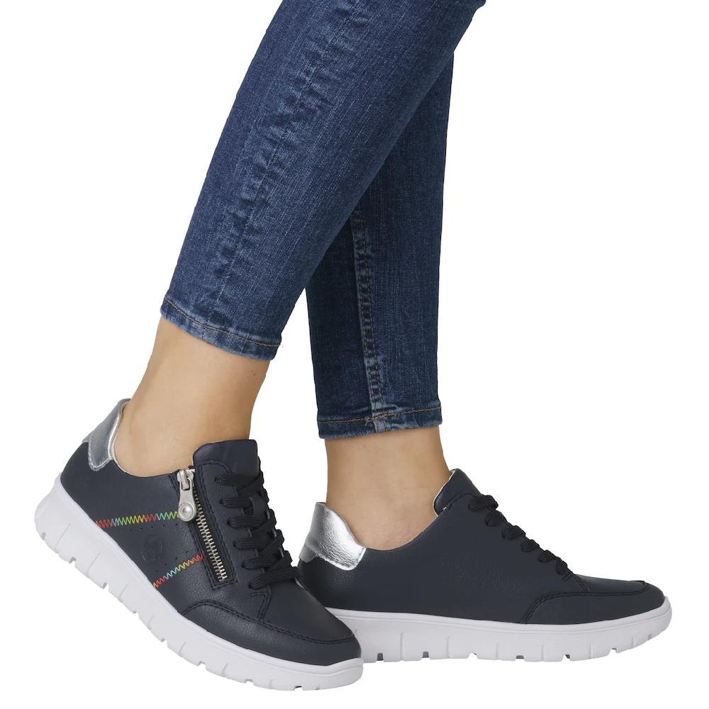 Rieker Sneaker Schnürschuh Halbschuh Freizeitsneaker seitlicher Reißverschluss ▷ für Letzte 2 Tage