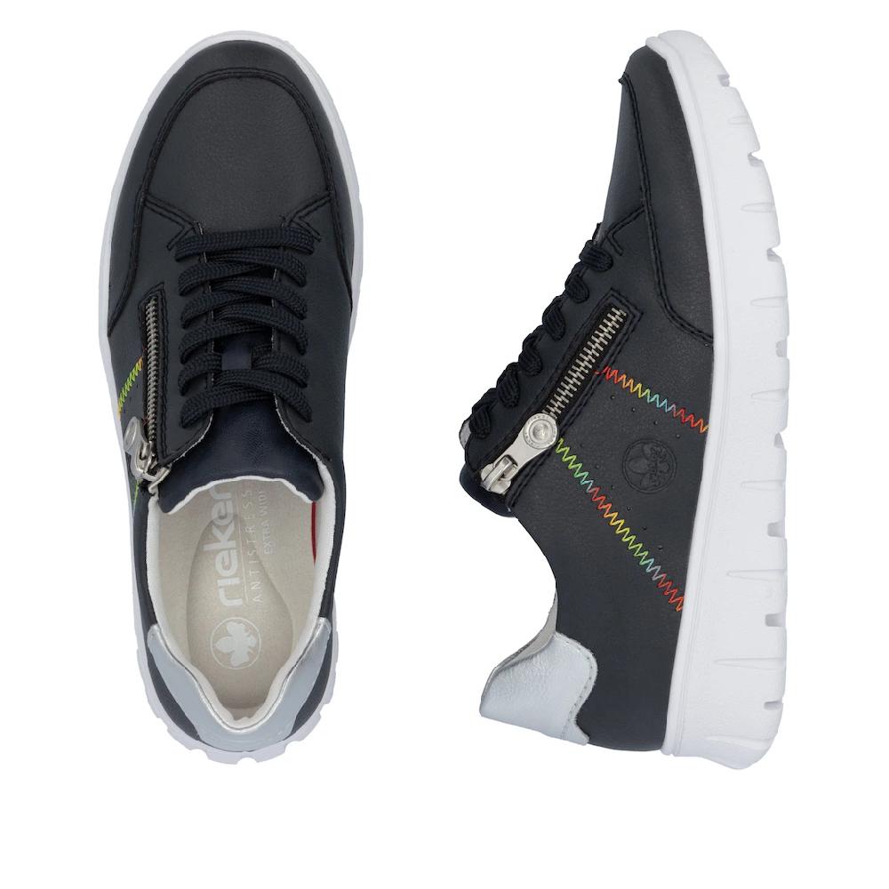 Rieker Sneaker Schnürschuh Halbschuh Freizeitsneaker seitlicher Reißverschluss ▷ für Letzte 2 Tage