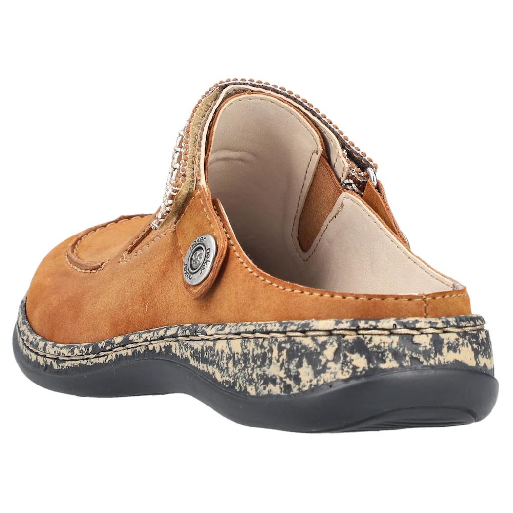 Rieker Clog Sabot Schlupfschuh Schlappen mit kleinem Stretcheinsatz Riesige Rabatte