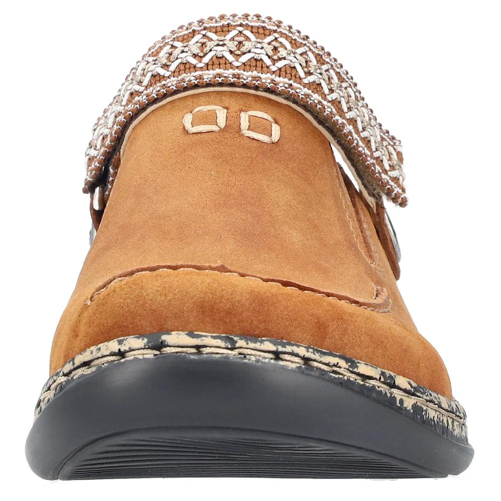 Rieker Clog Sabot Schlupfschuh Schlappen mit kleinem Stretcheinsatz Riesige Rabatte