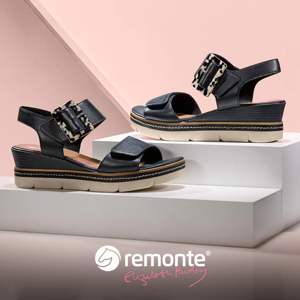 Remonte Keilsandalette »Elisabeth Hurley-Collection« Keilabsatz Riemensandale Sommerschuh auffällige Zierschnalle bestellen 50% Rabatt für begrenzte Zeit