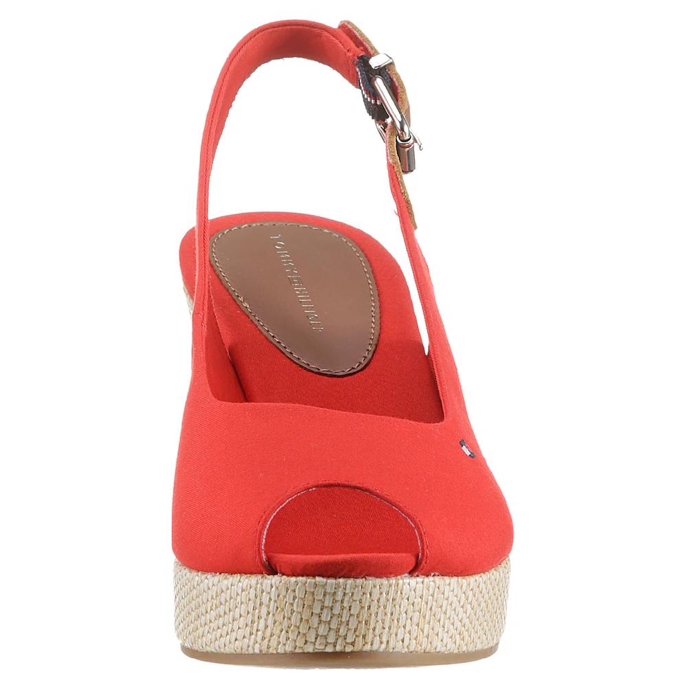 Tommy Hilfiger Sandalette »ICONIC ELBA SLING BACK WEDGE« Sommerschuh Sandale Keilabsatz mit Jutebesatz Hotsell