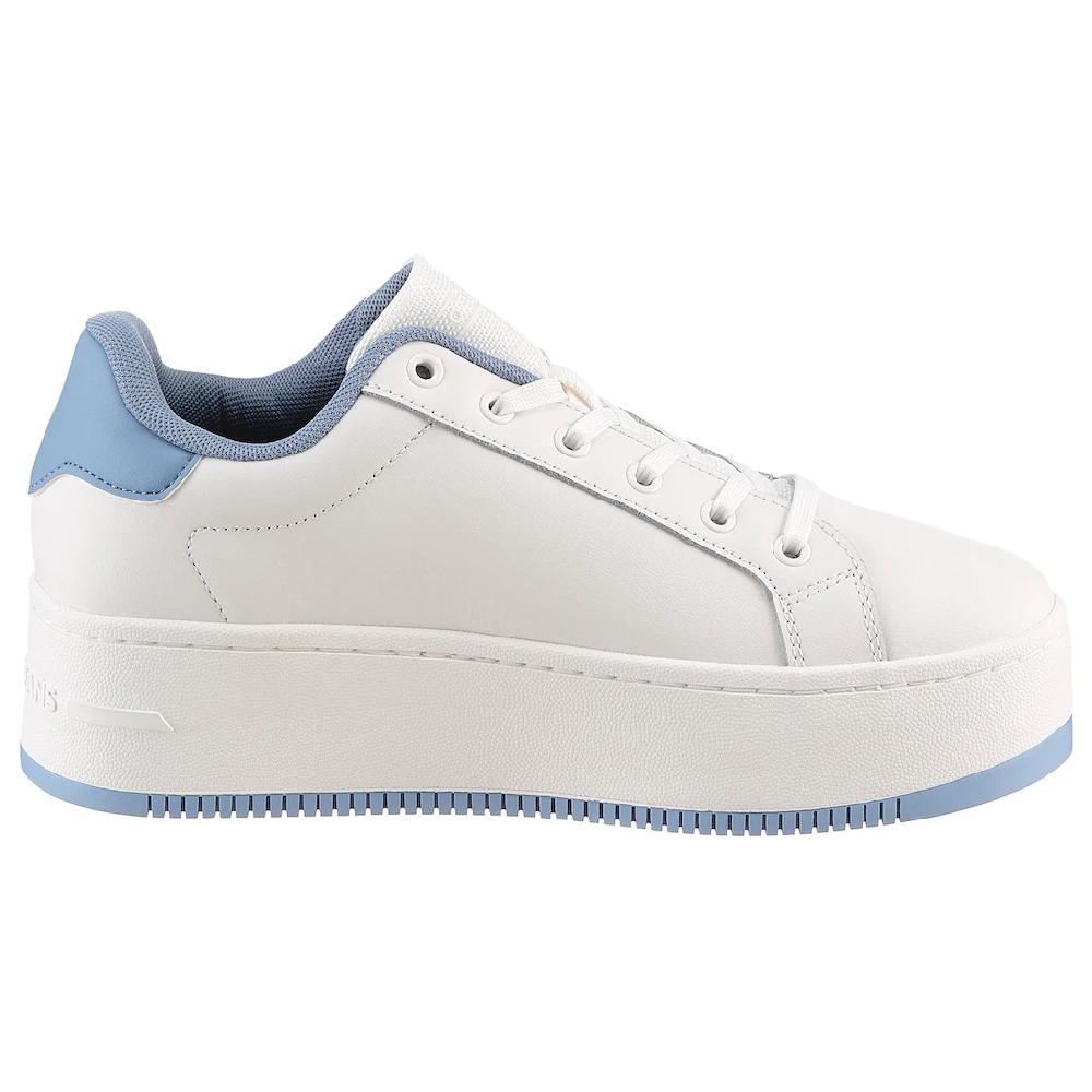 Tommy Jeans Plateausneaker »TJW FLATFORM ESS« Freizeitschuh Halbschuh Schnürschuh mit gepolstertem Schaftrand ▷ für Online Shopping