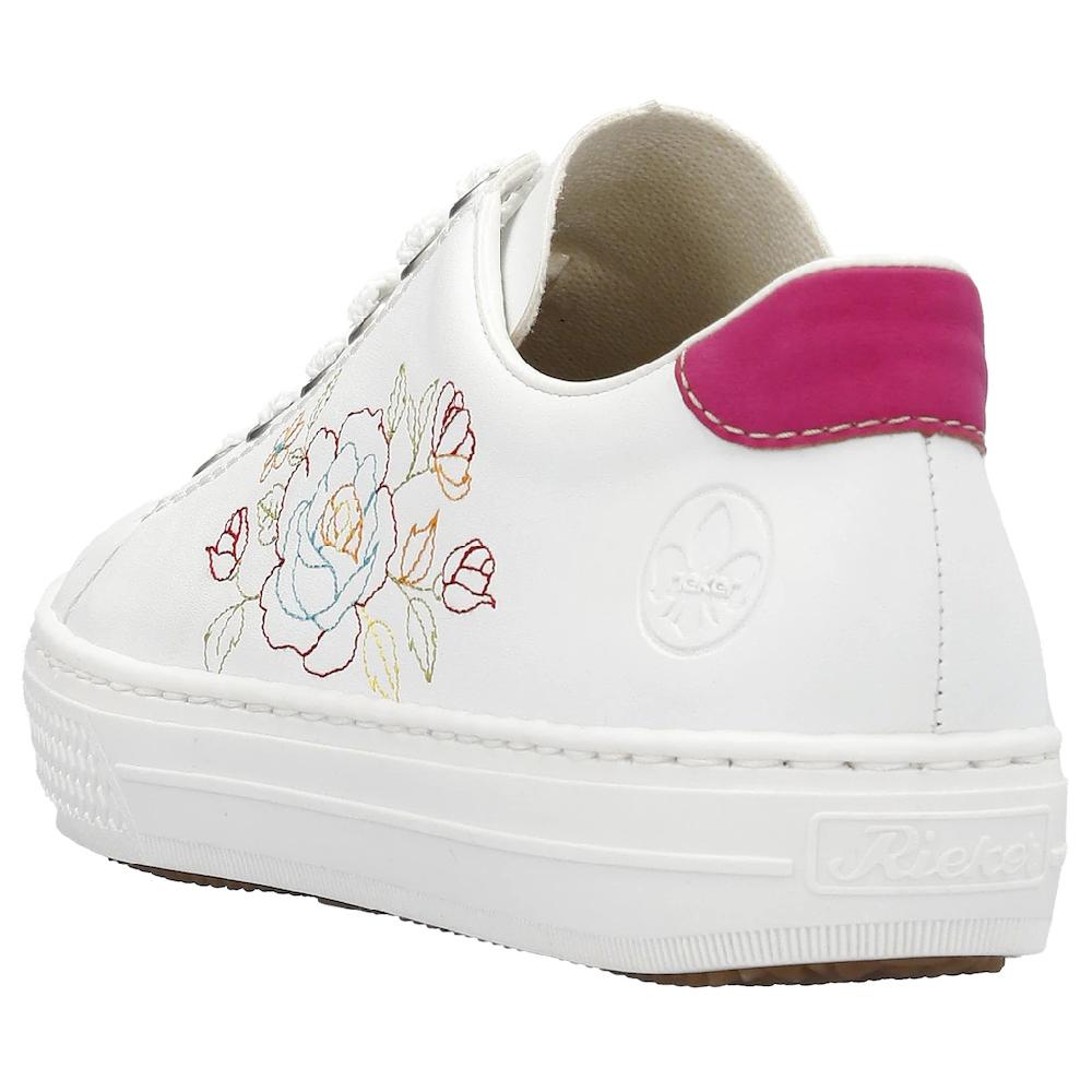 Rieker Sneaker mit seitlicher Blumenstickerei Freizeitschuh Halbschuh Schnürschuh kaufen Große Rabatte