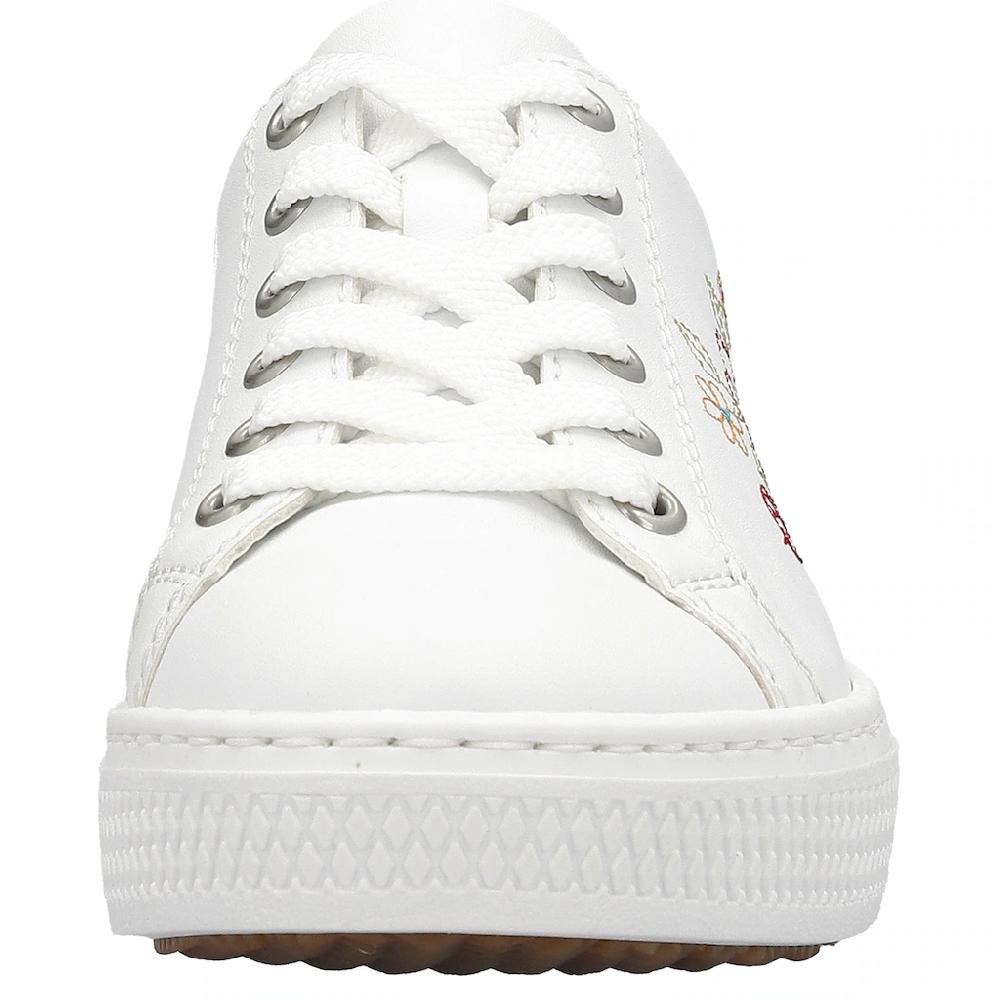 Rieker Sneaker mit seitlicher Blumenstickerei Freizeitschuh Halbschuh Schnürschuh kaufen Große Rabatte